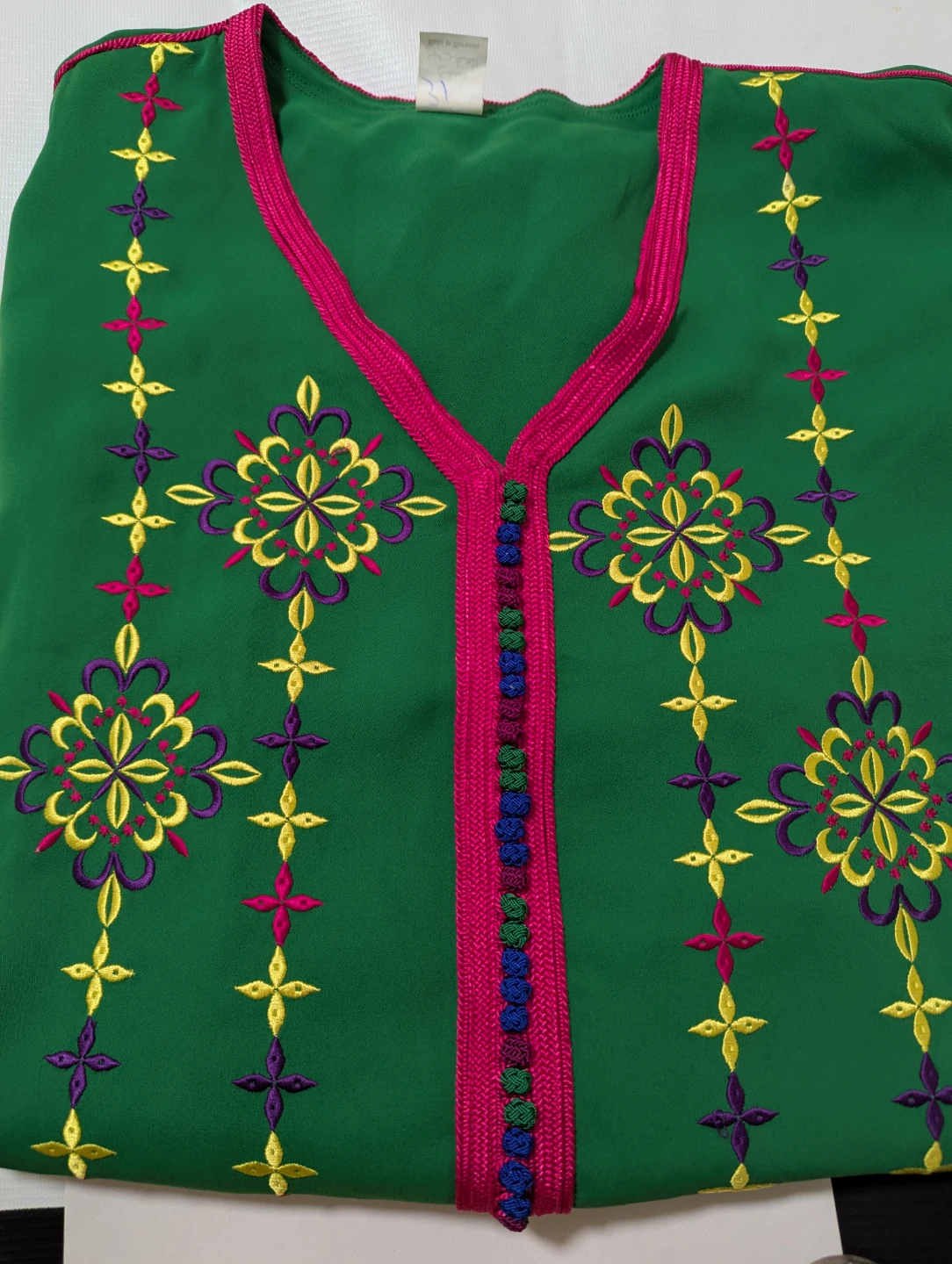 Green Embroidered Kaftan Dress - photo 5
