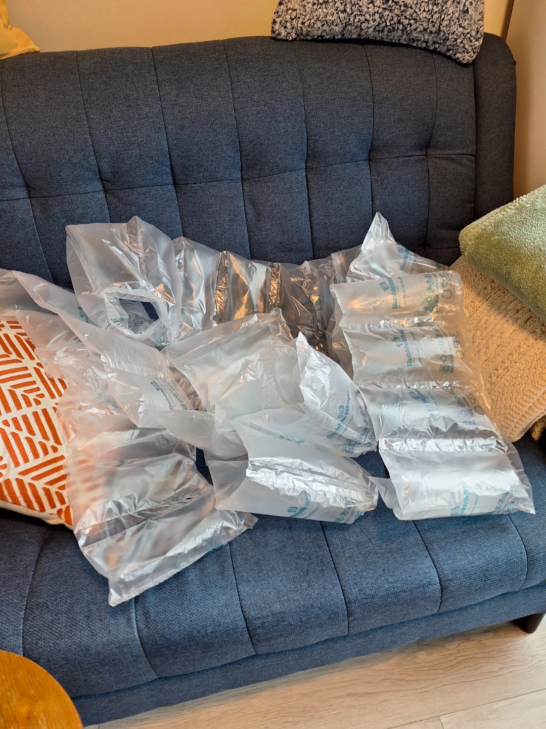 Large clear plastic air pillows