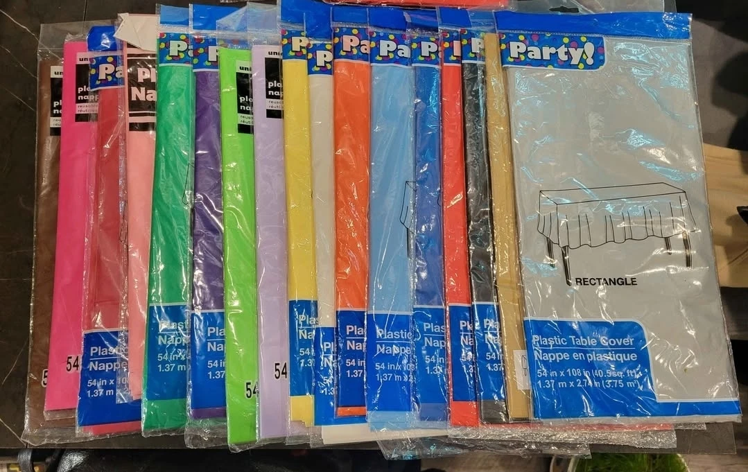 Plastic Tablecloths (50 CENTS EACH) Please read the description