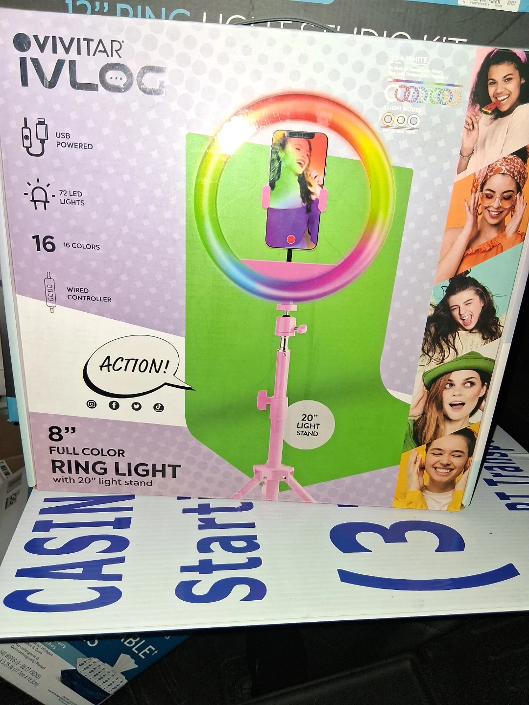 Vivitar Ivlog 8" Full Color Ring Light with 20" Light Stand