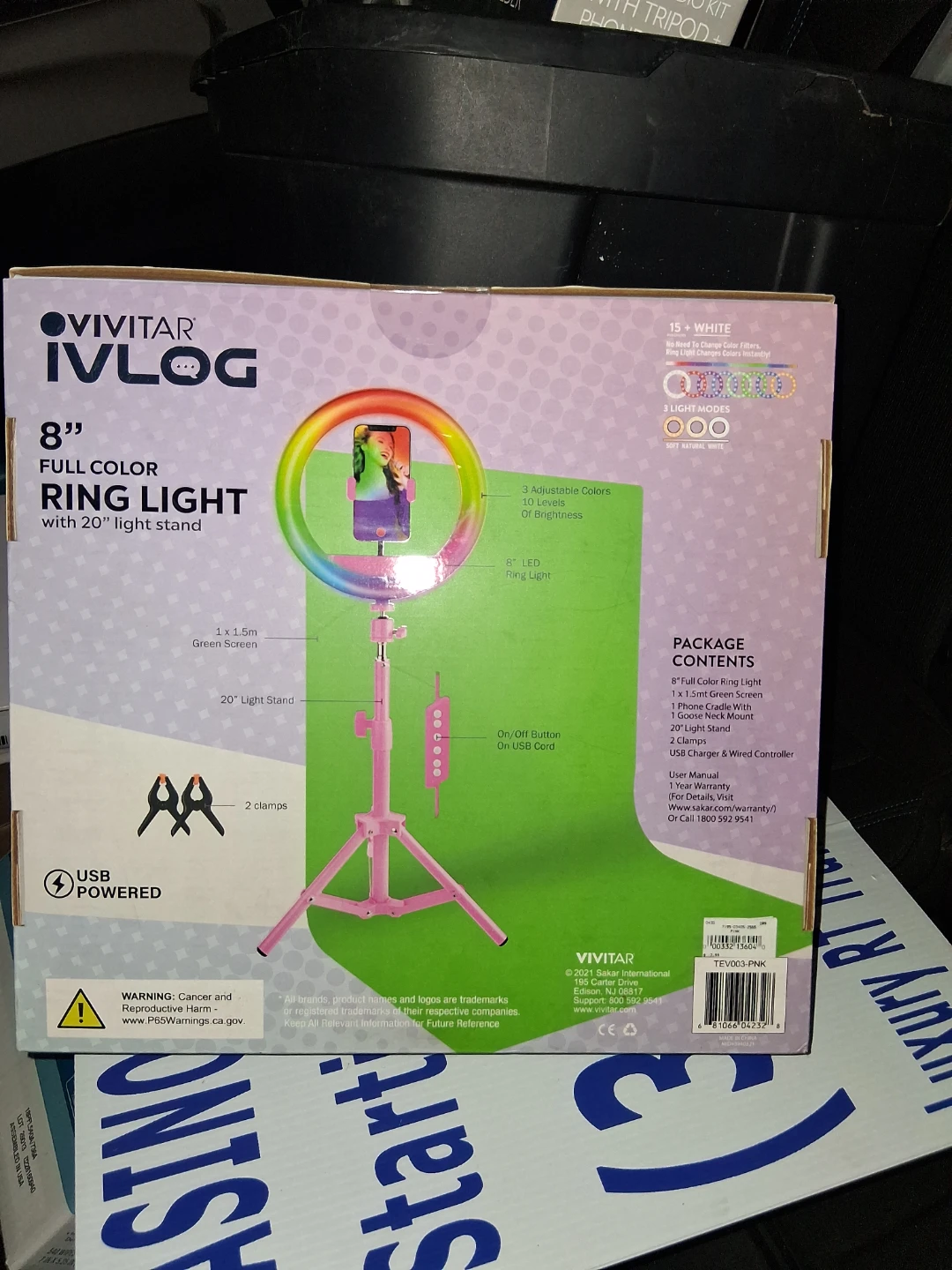 Vivitar Ivlog 8" Full Color Ring Light with 20" Light Stand - photo 3
