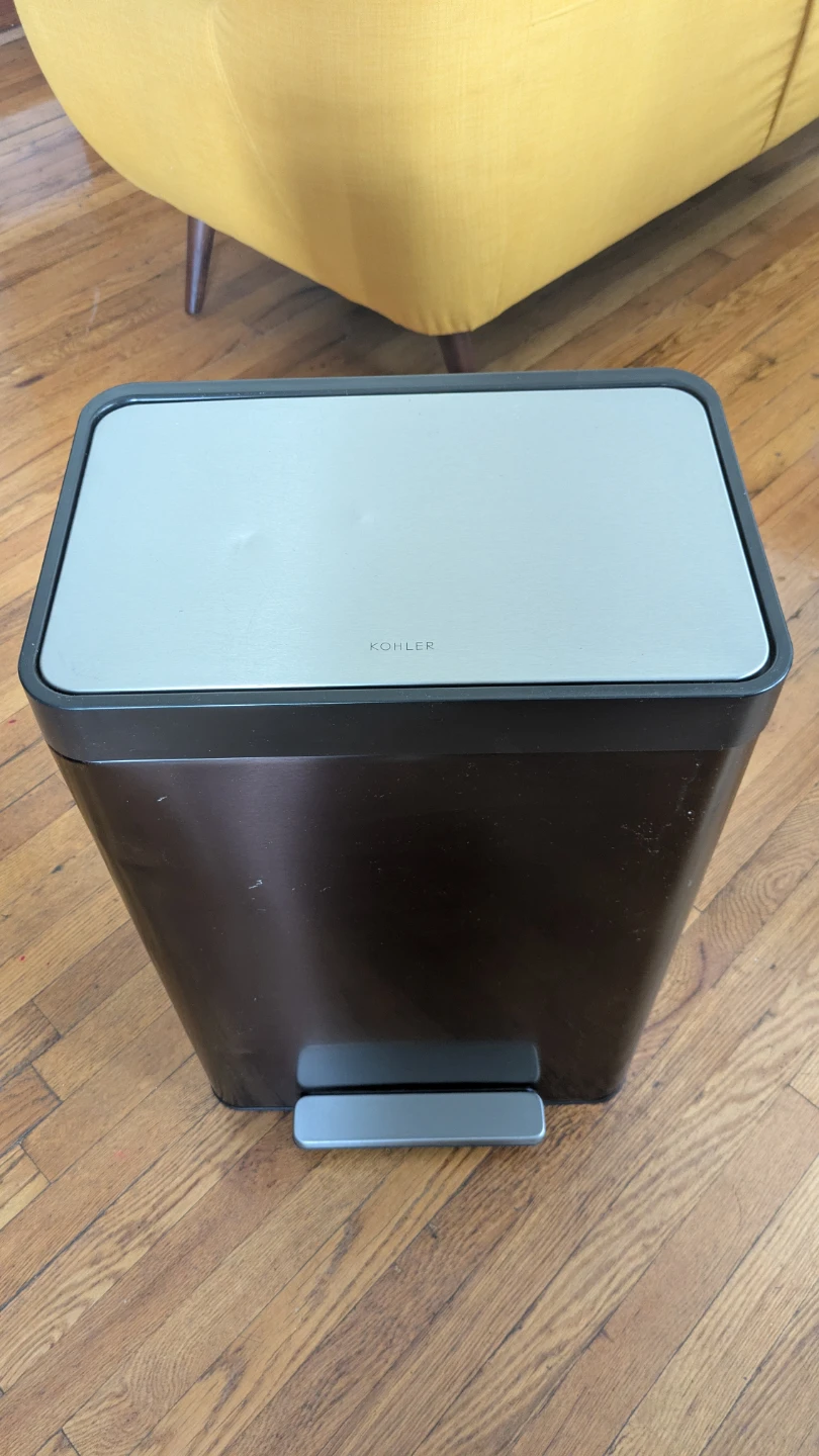 Kohler Black stainless steel Step Trash Can - 13 Gallon - photo 2