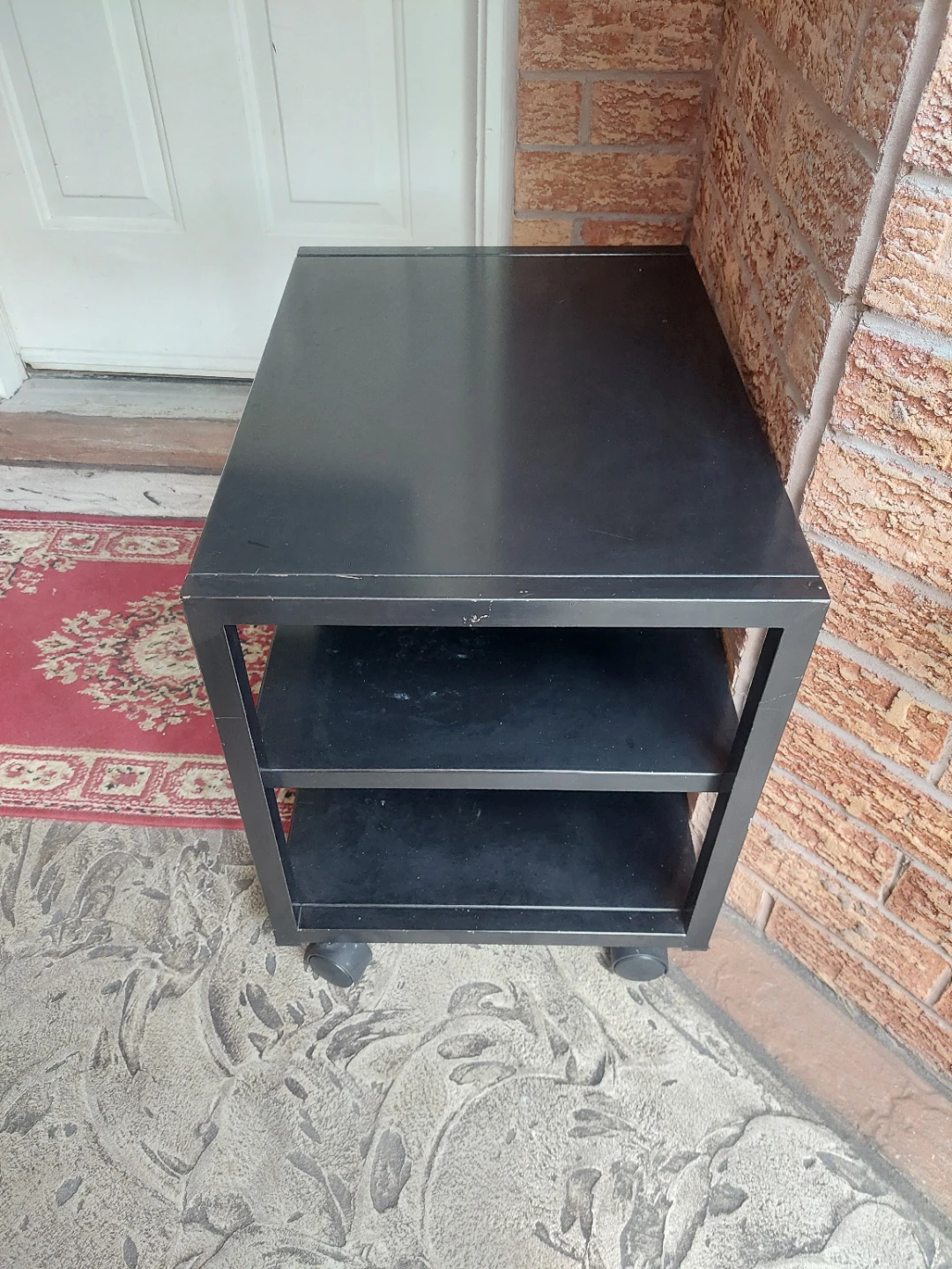 Black 3-Tier Rolling Cart