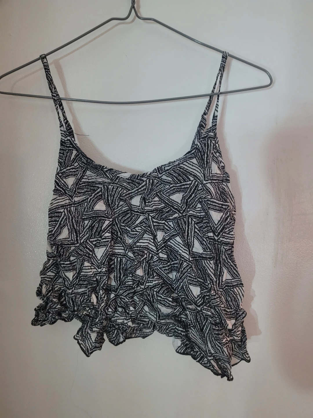 Black and White Patterned Camisole Top