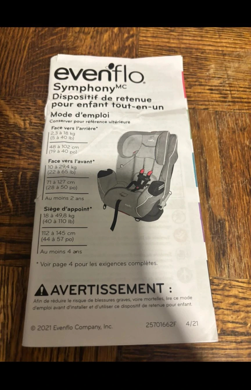 Evenflo Symphony Convertible Car Seat - photo 3