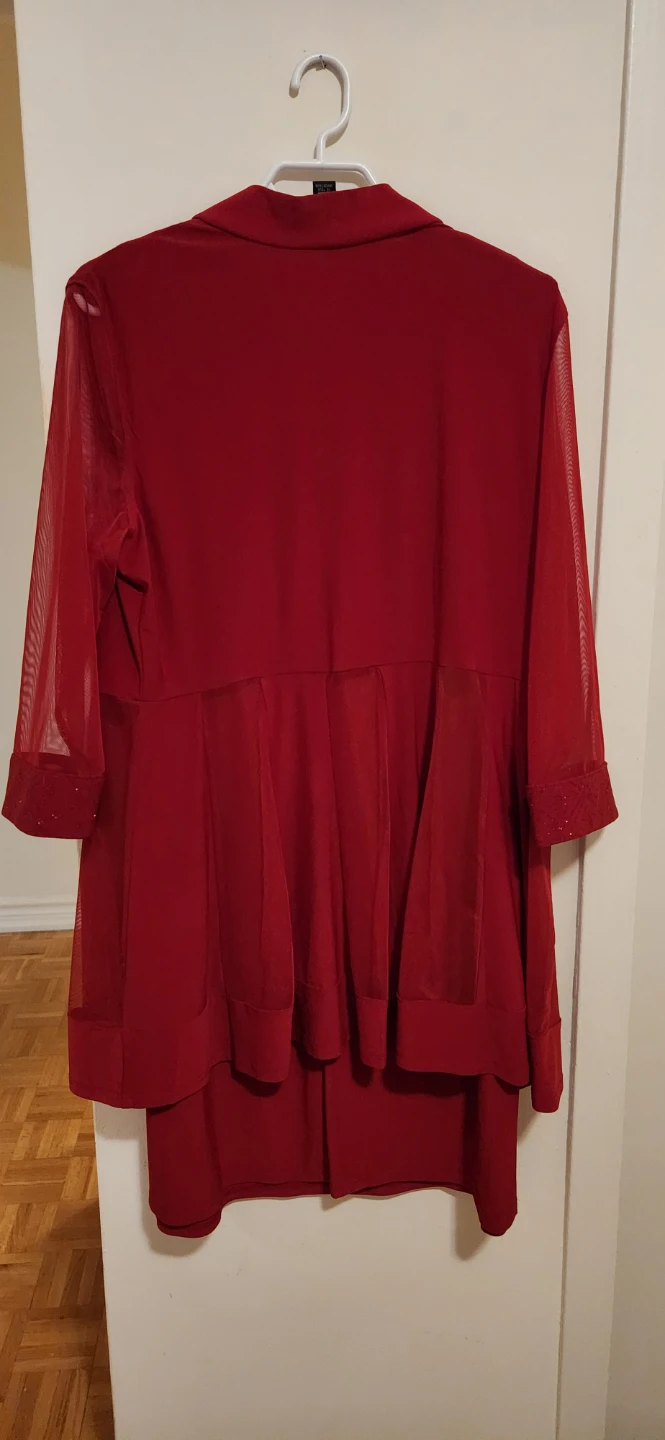 Women's Red Dress and Blazer Set