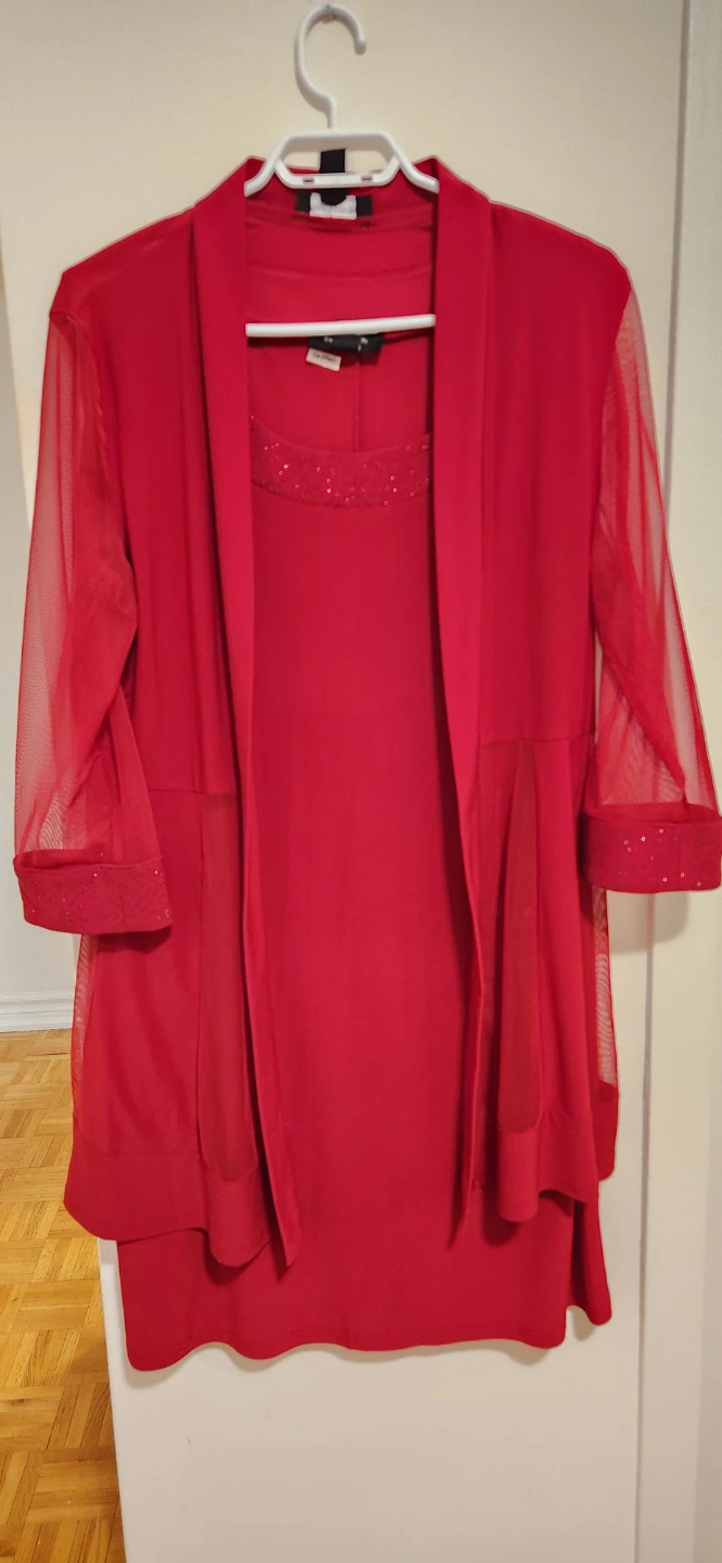 Women's Red Dress and Blazer Set - photo 2