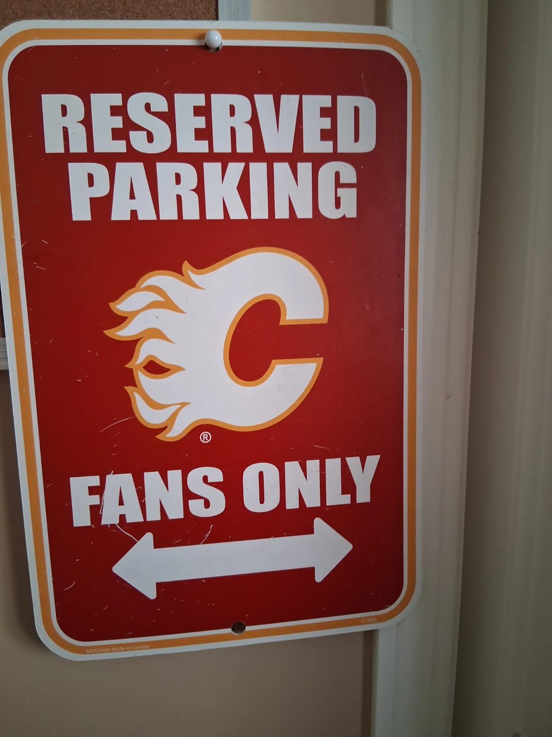 Calgary Flames Reserved Parking Sign