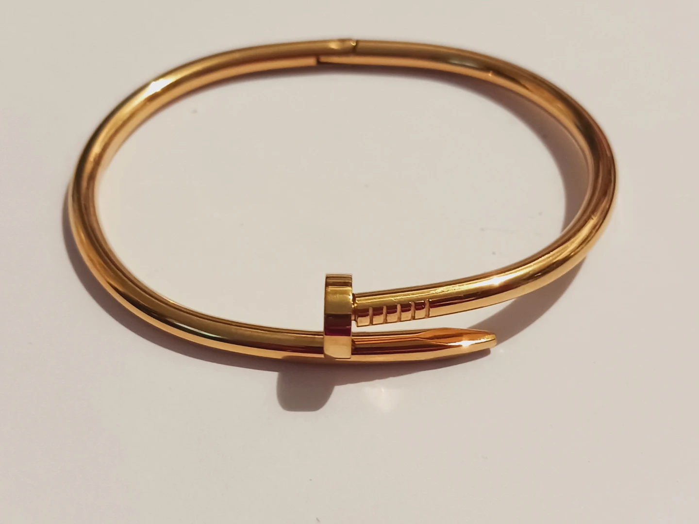 Gold-Tone Nail Bangle Bracelet - photo 4