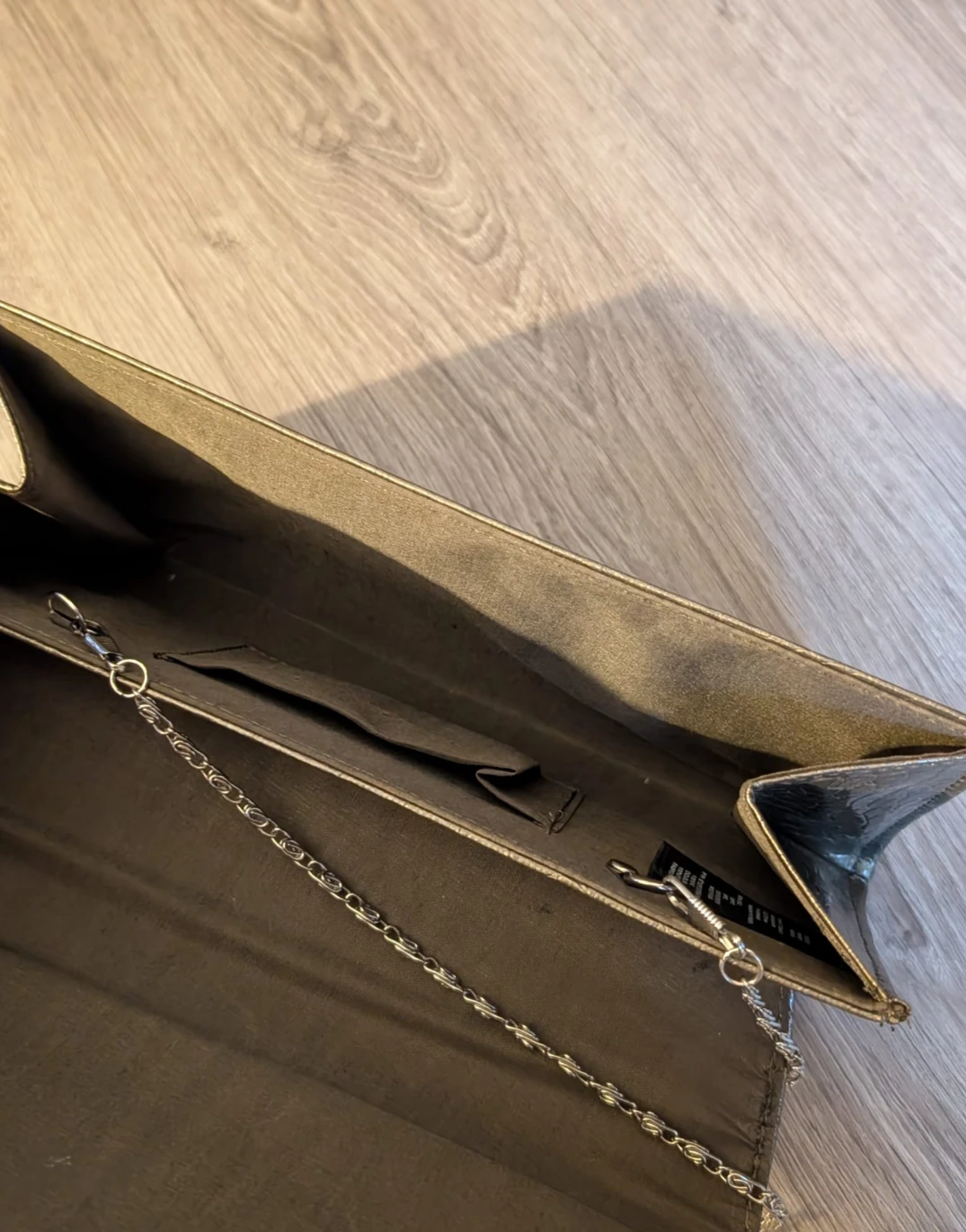 Gold Crocodile Clutch with Chain - photo 4
