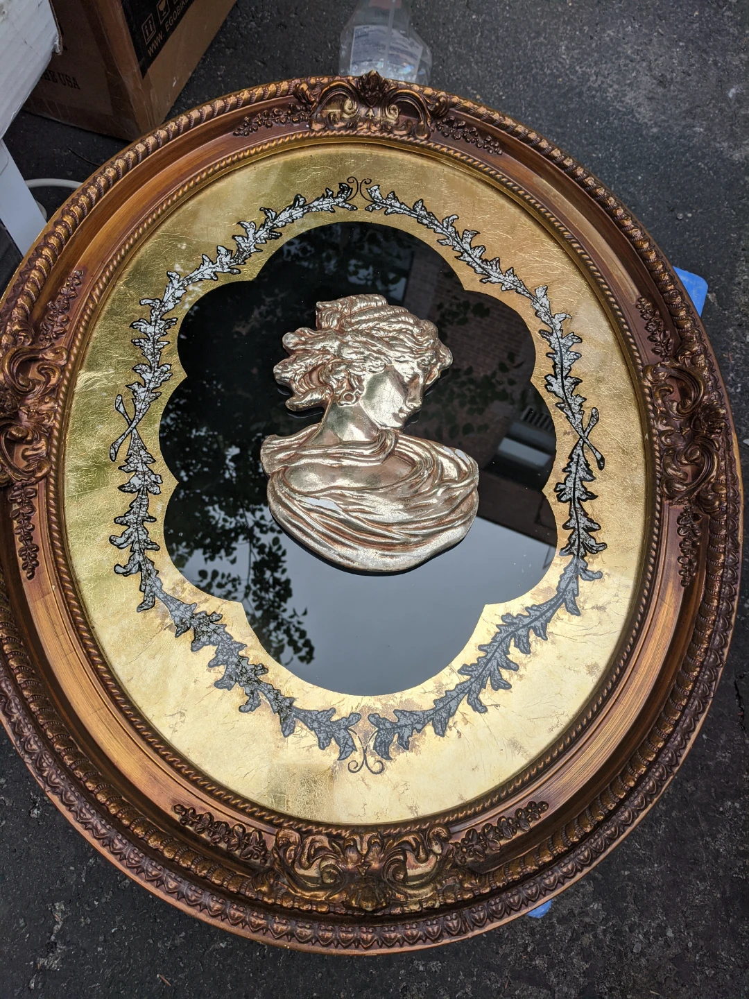 Vintage 1960s Regency Oval Cameo Wall Plaques Pair