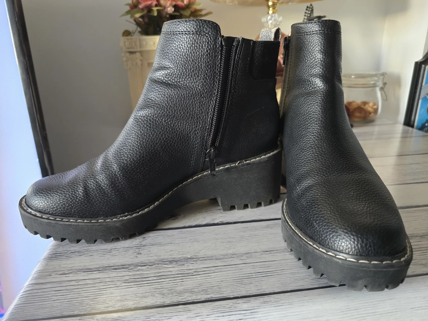 Black Faux Leather Chelsea Boots - photo 2