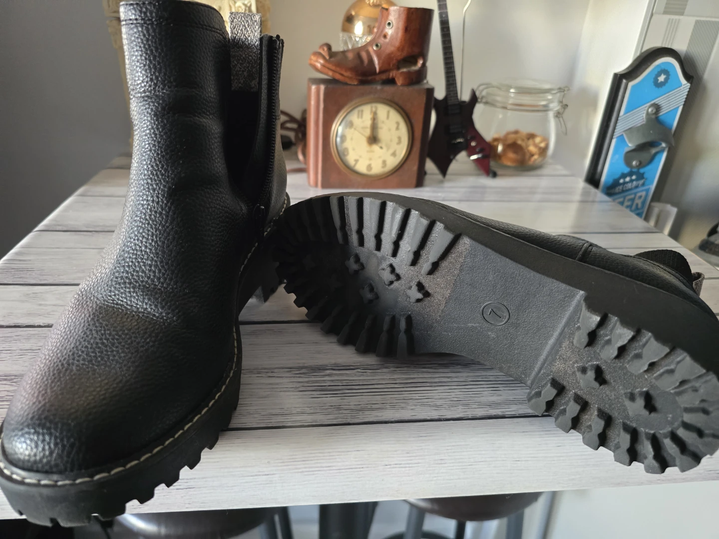 Black Faux Leather Chelsea Boots - photo 4