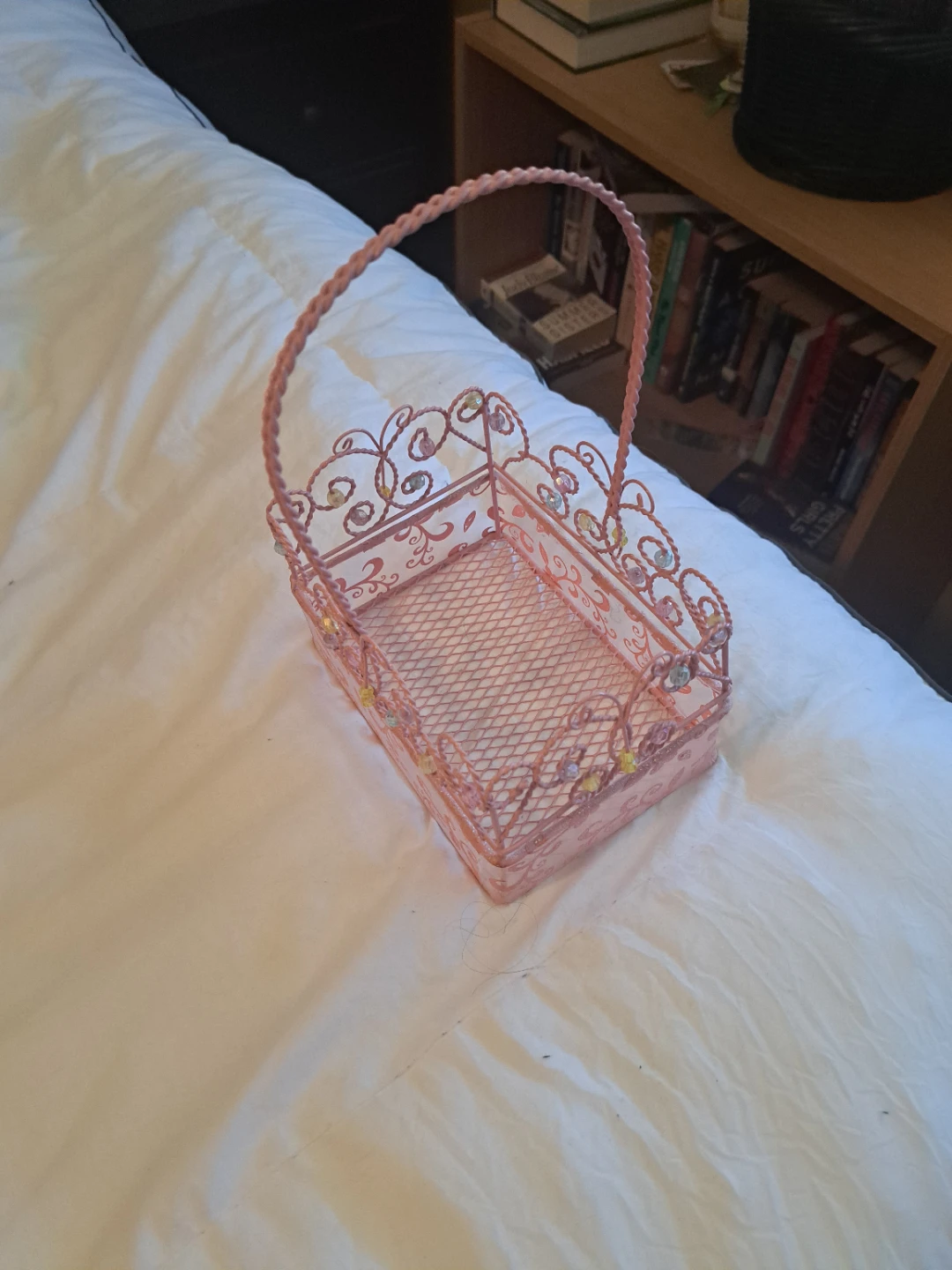 Decorative Pink Wire Basket