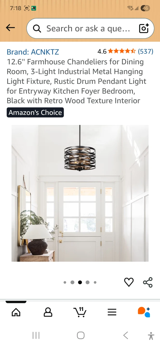 ACNKTZ 12.6" Farmhouse Industrial Metal Chandelier - photo 4
