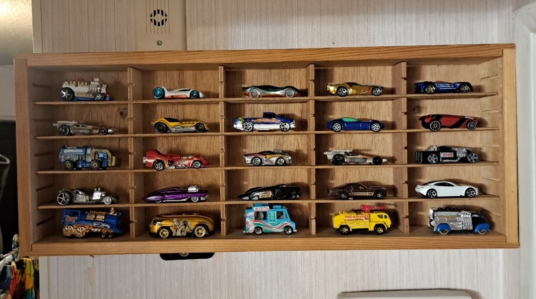 Display Case With Hot Wheels & other die-cast cars collection
