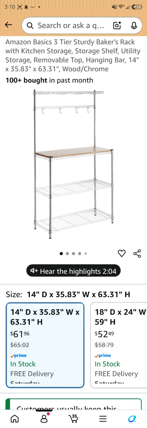 3 Tier Baker's Rack kitchen shelf - photo 3