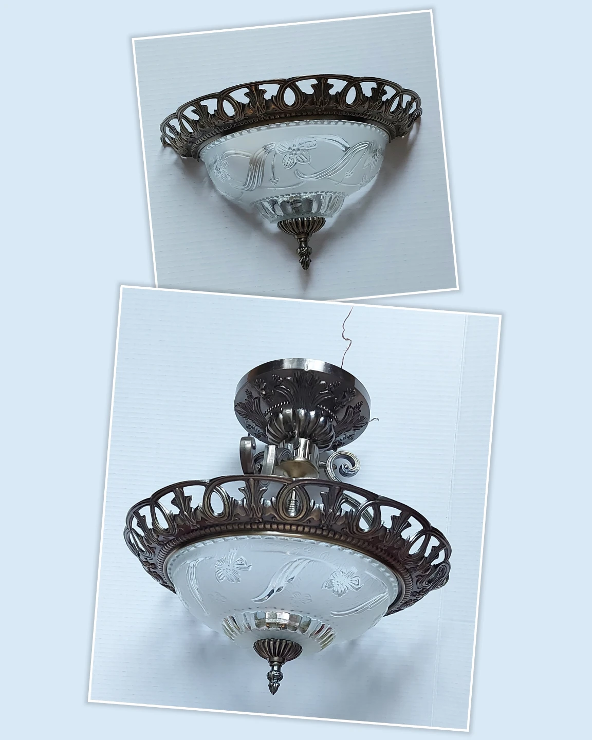 Set of 2  Ceiling Light & wall cone Fixture
