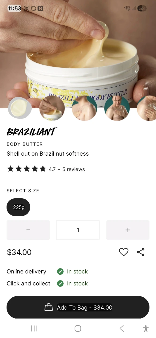 Lush Body Butter - Brazil Nut Oil 225g
