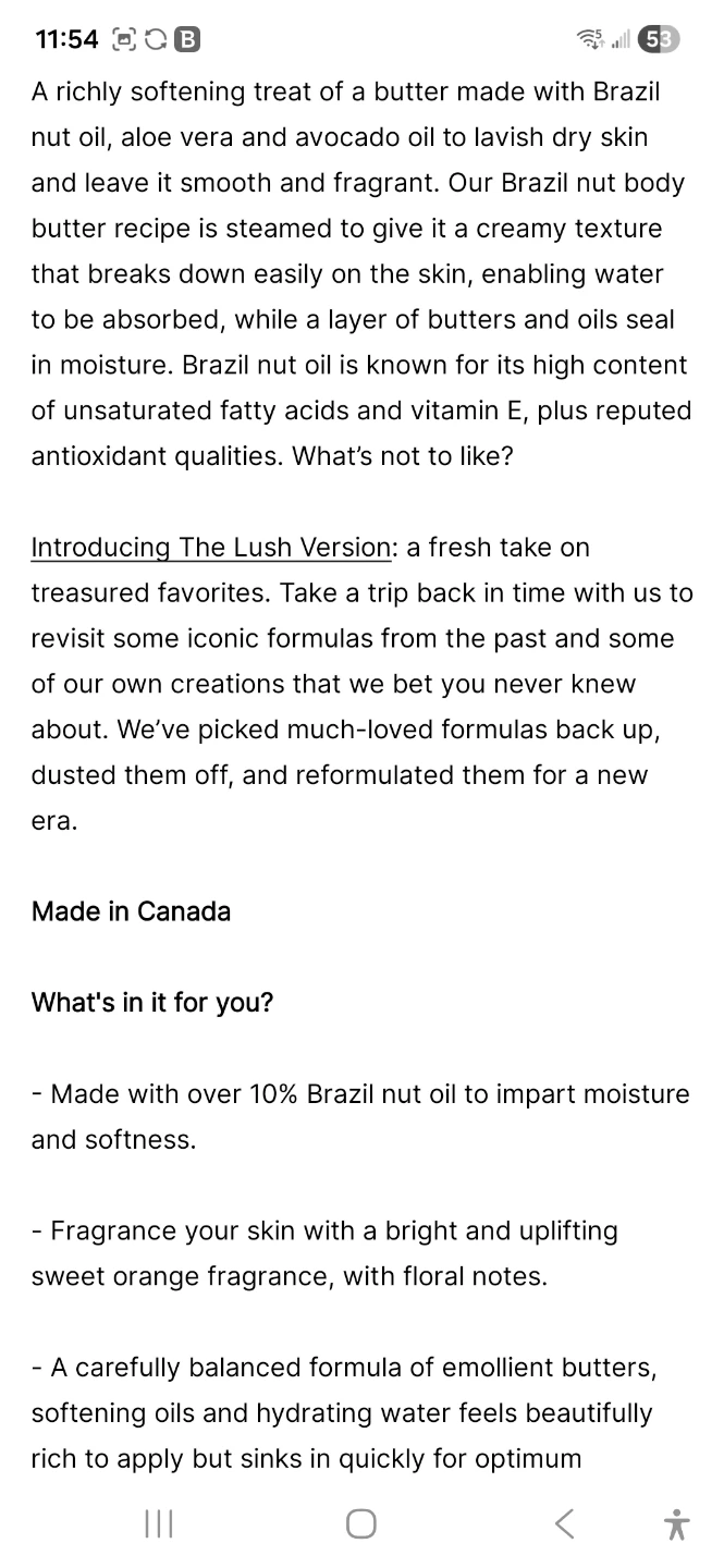 Lush Body Butter - Brazil Nut Oil 225g - photo 2