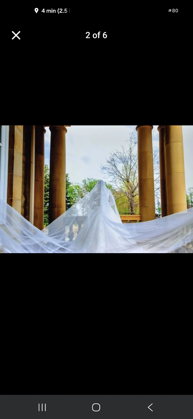 Elegant White Wedding Dress with Veil - photo 4