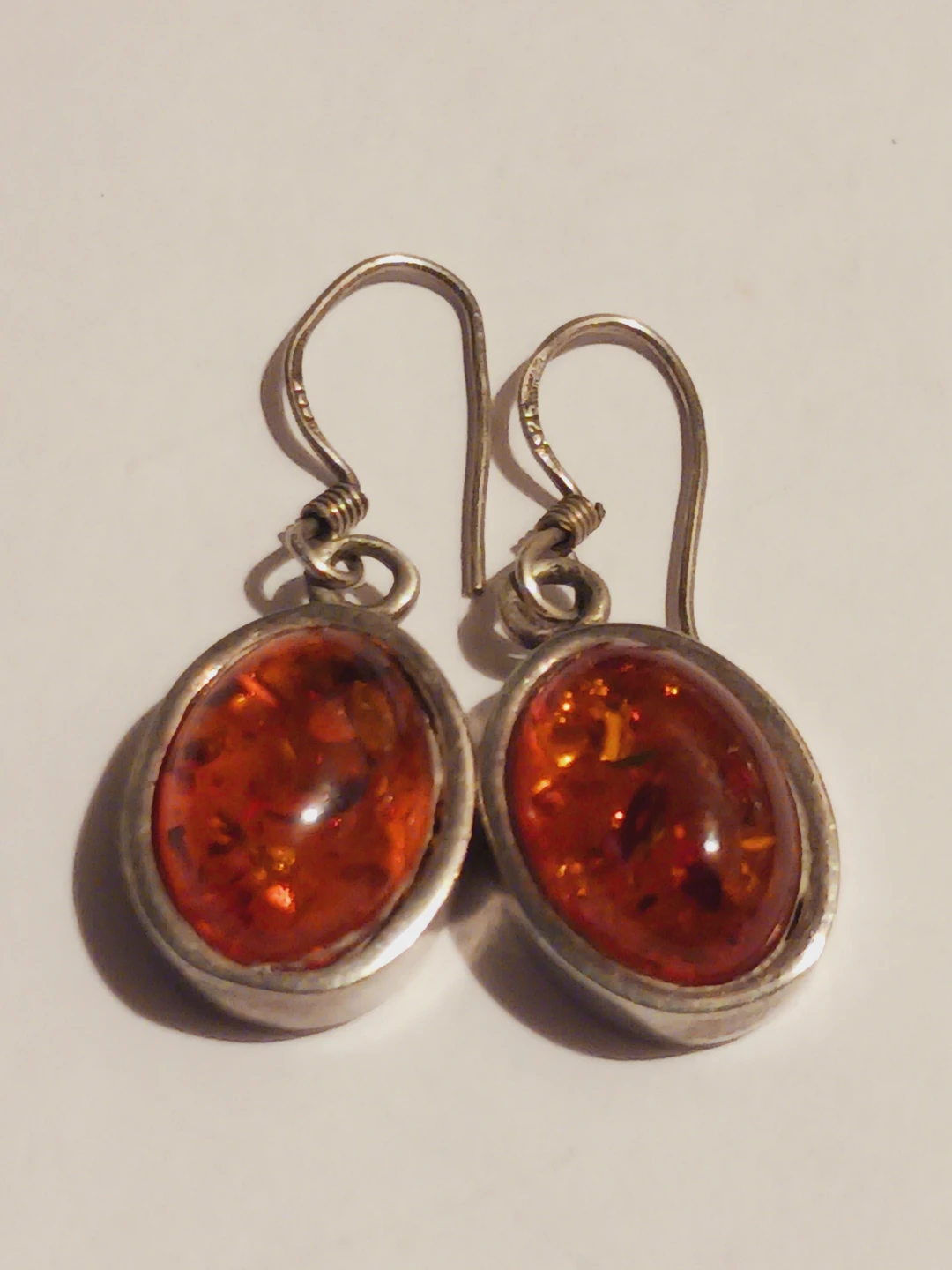 Sterling Silver 925 Baltic Amber Dangle Earrings - photo 3