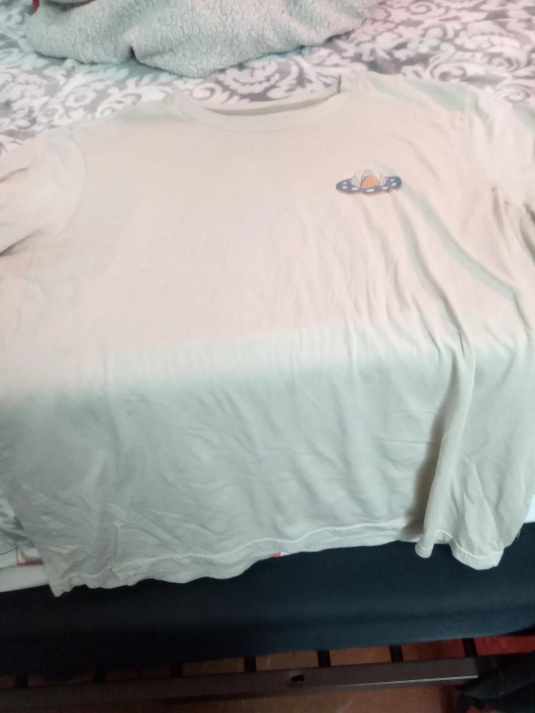 Tan T-Shirt with Tent Graphic