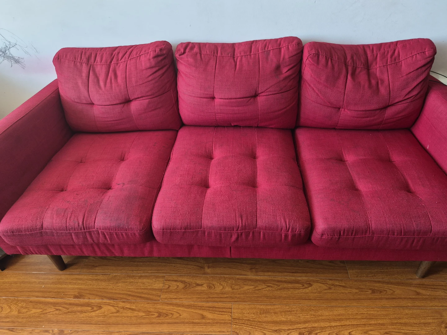 Red 3-Seater Sofa