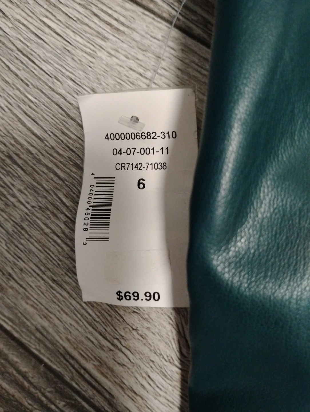 Teal Faux Leather Pants with Belt Size 6 - photo 5
