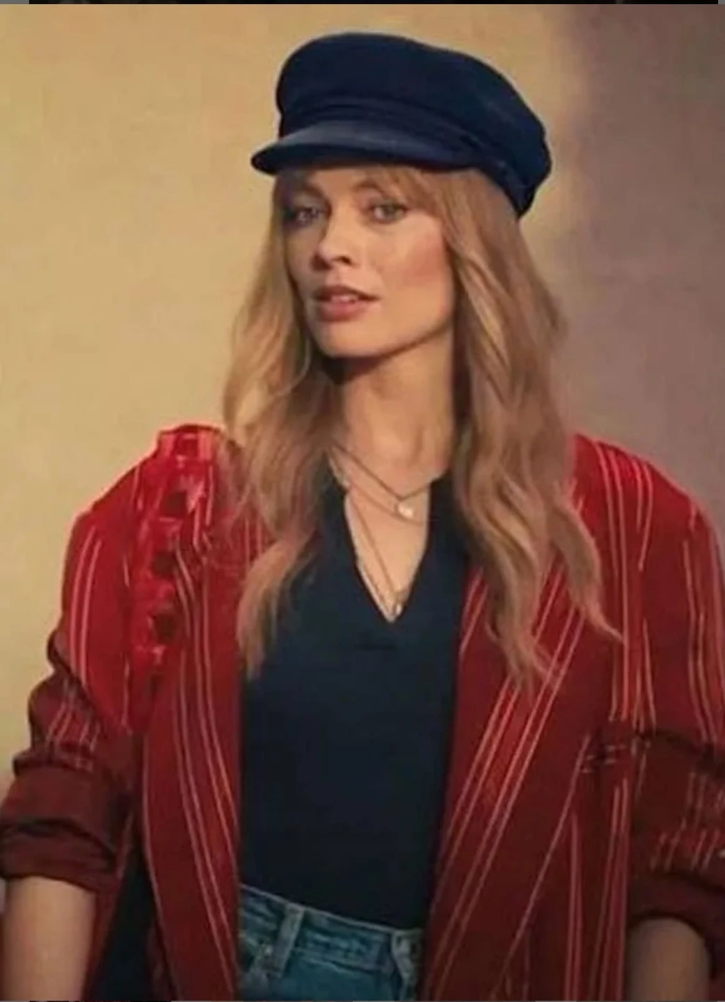 Margot Robbie J4 Red Striped Blazer Jacket Size L - photo 2