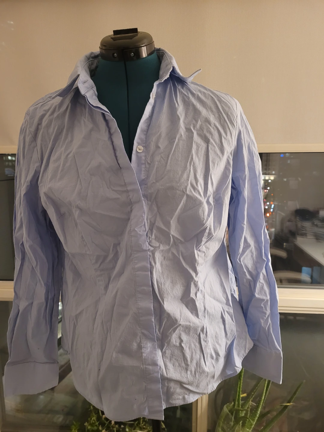 Light Blue Button-Up Shirt - Mango