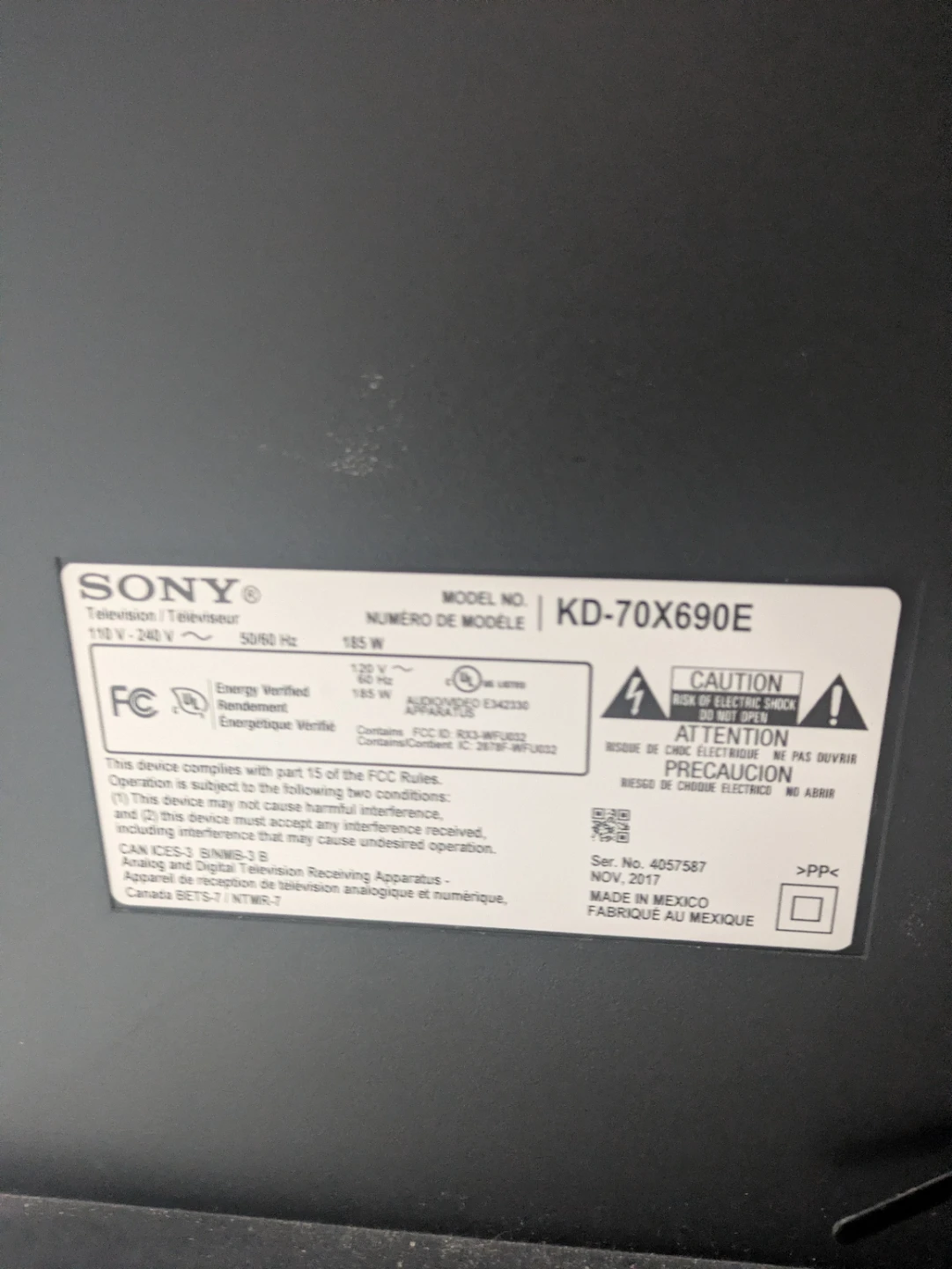 Sony 70-inch 4K UHD HDR TV with wall mount included. - photo 3