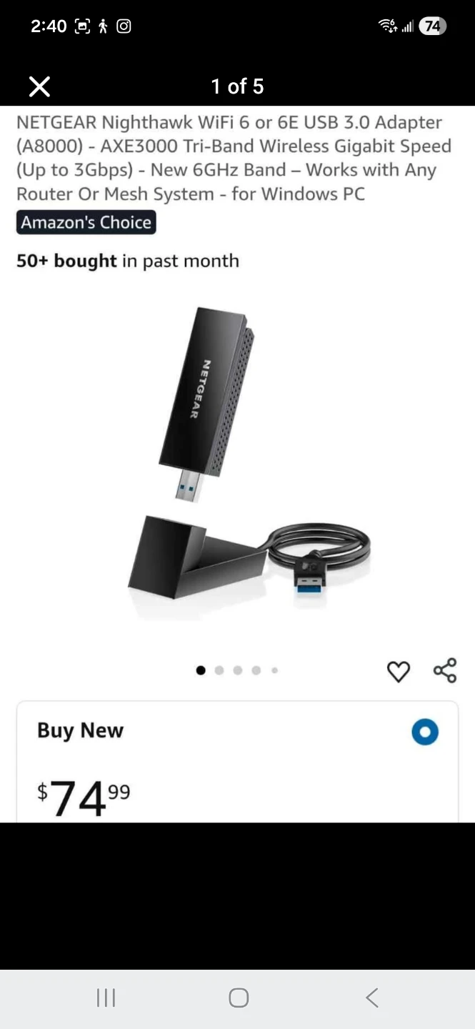 NETGEAR Nighthawk AXE3000 WiFi 6/6E USB 3.0 Adapter - photo 5