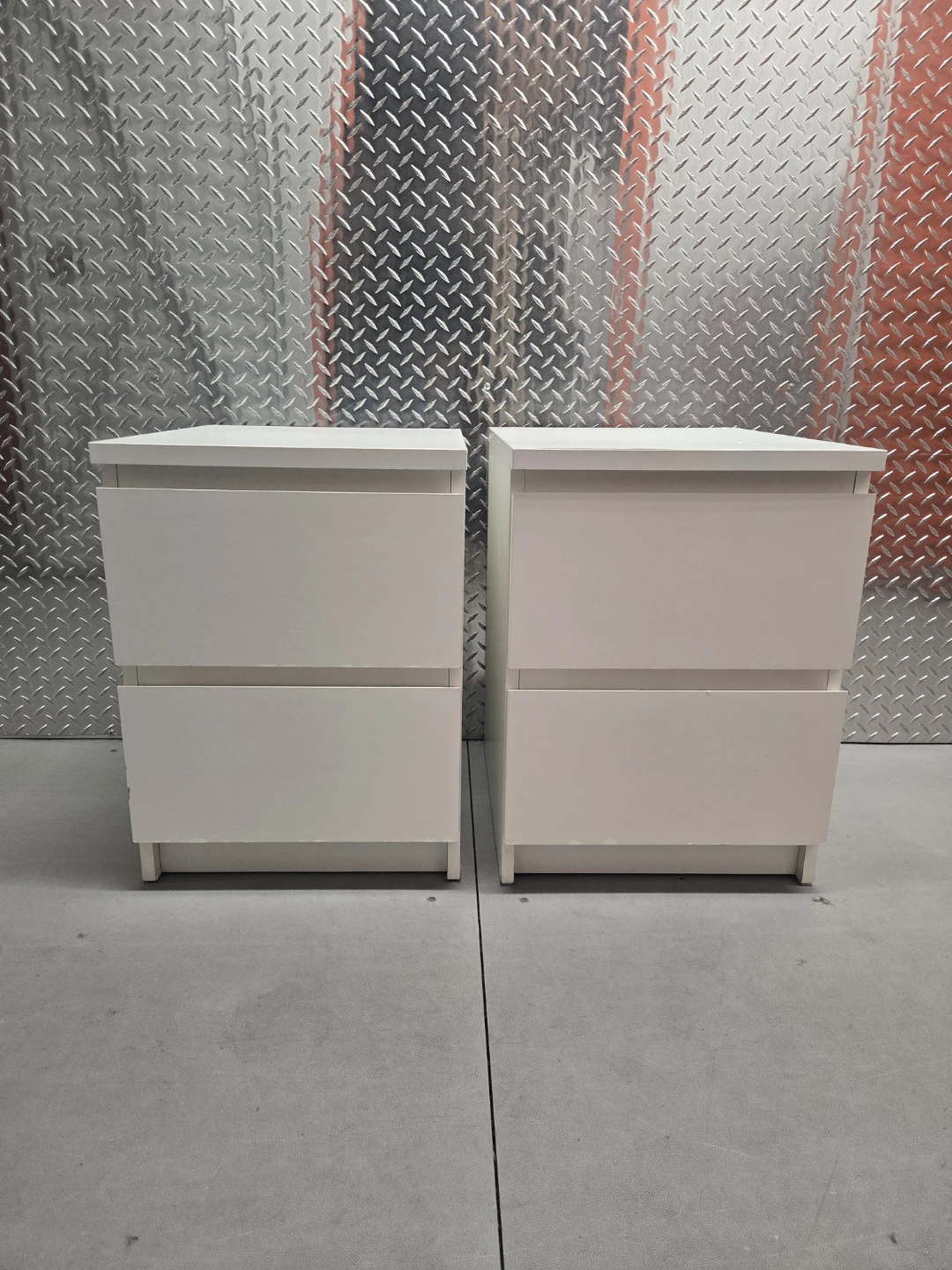 Pair of IKEA MALM 2-Drawer White Nightstands- $30 for both