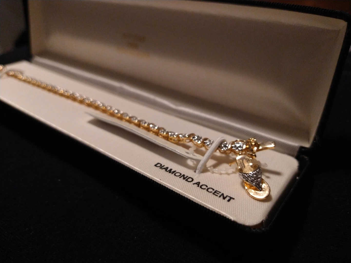 925 Sterling Silver Diamond Accent Gold Plated Tennis Bracelet