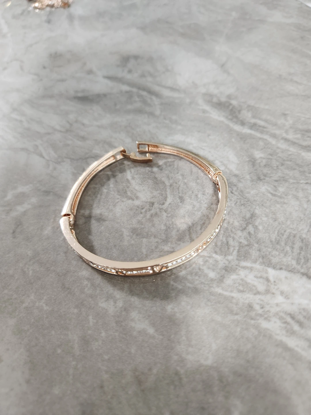 Rose Gold Crystal Bangle Bracelet - photo 2
