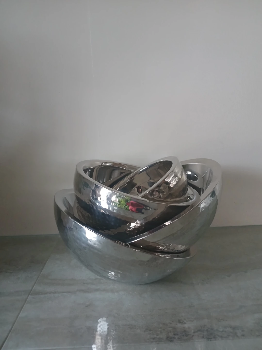 Set of 4 Hammered Metal Bowls - photo 2