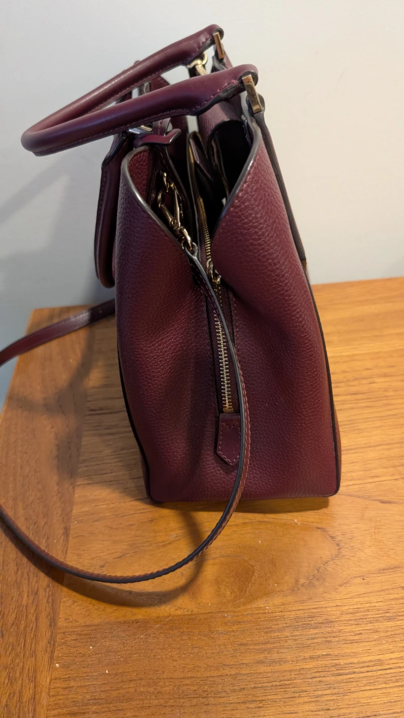 Michael Kors Leather Satchel Handbag - Burgundy - photo 4