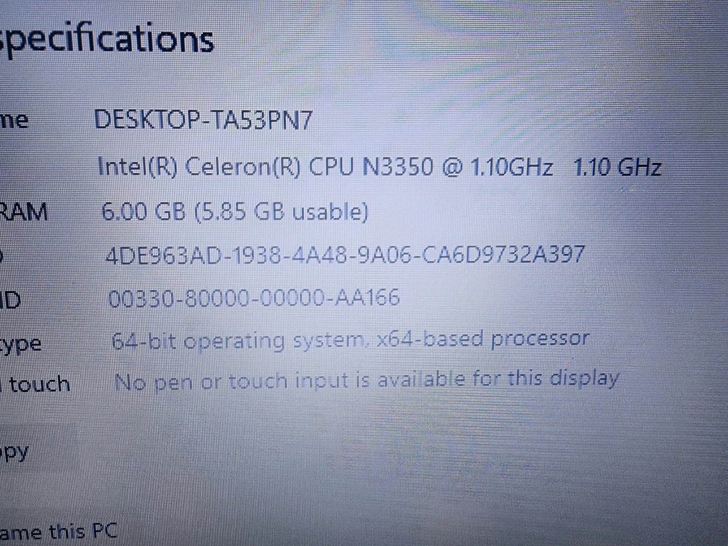 Intel Celeron N3350 Laptop - 6GB RAM, 64GB Storage - photo 3