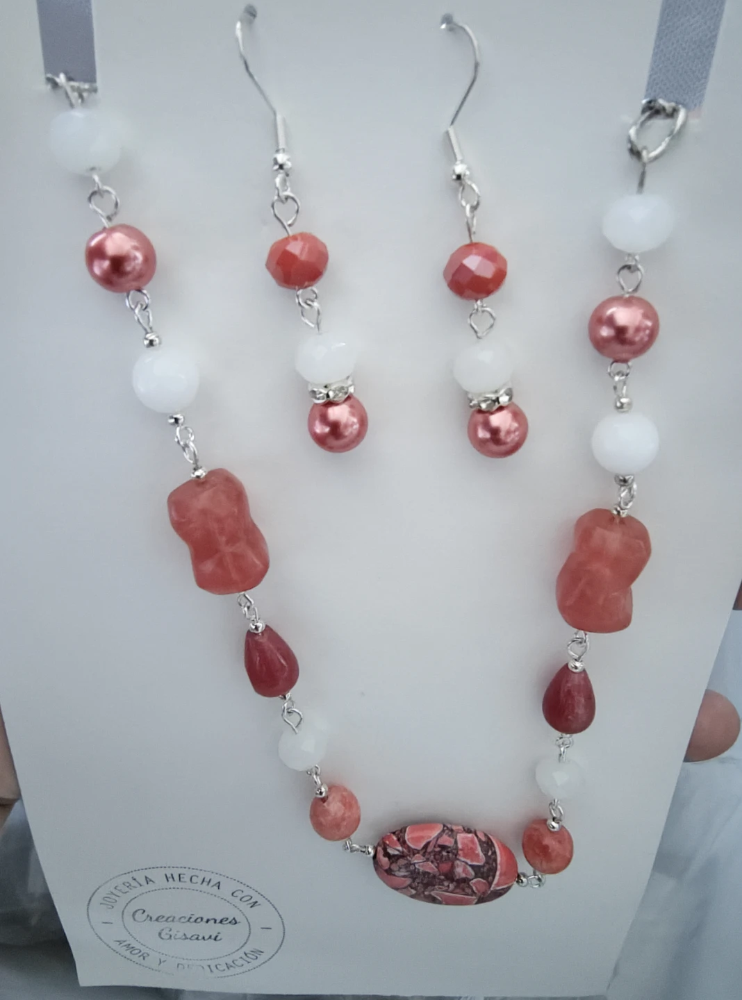 Handmade Beaded Necklace and Earring Set