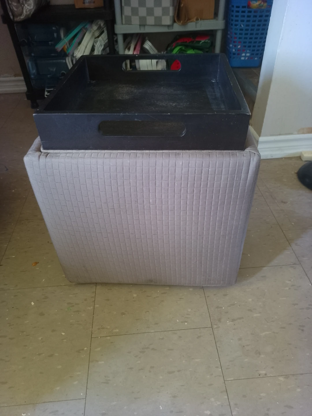 Storage Ottoman with Tray Top, SEAT and weels