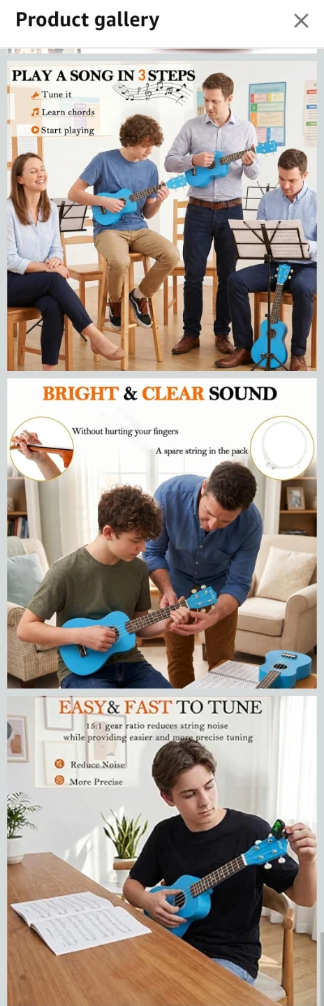 Everjoys Soprano Ukulele Beginner Kit - photo 5