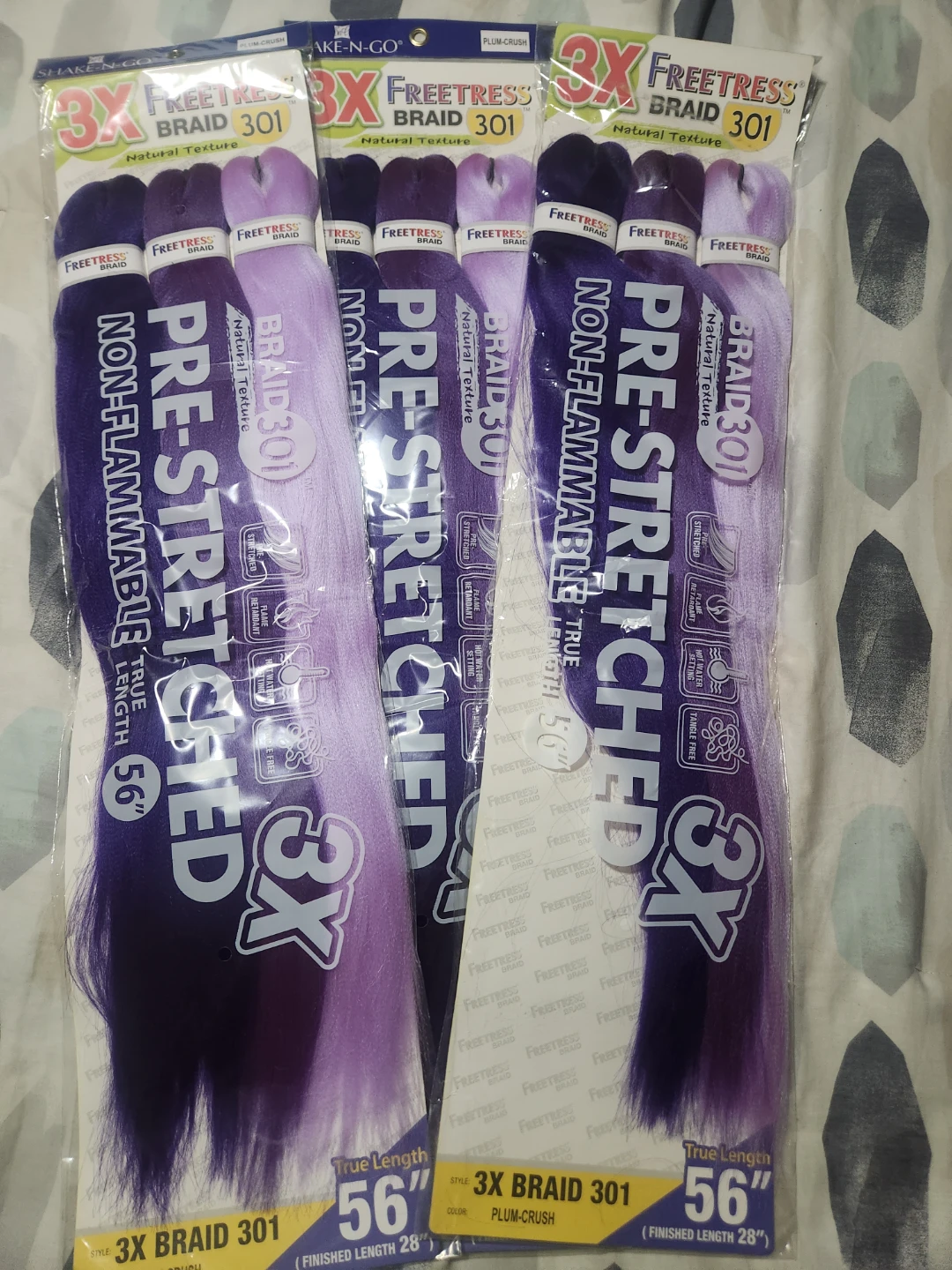 Freetress 3X Braid 301 Pre-Stretched Plum Crush