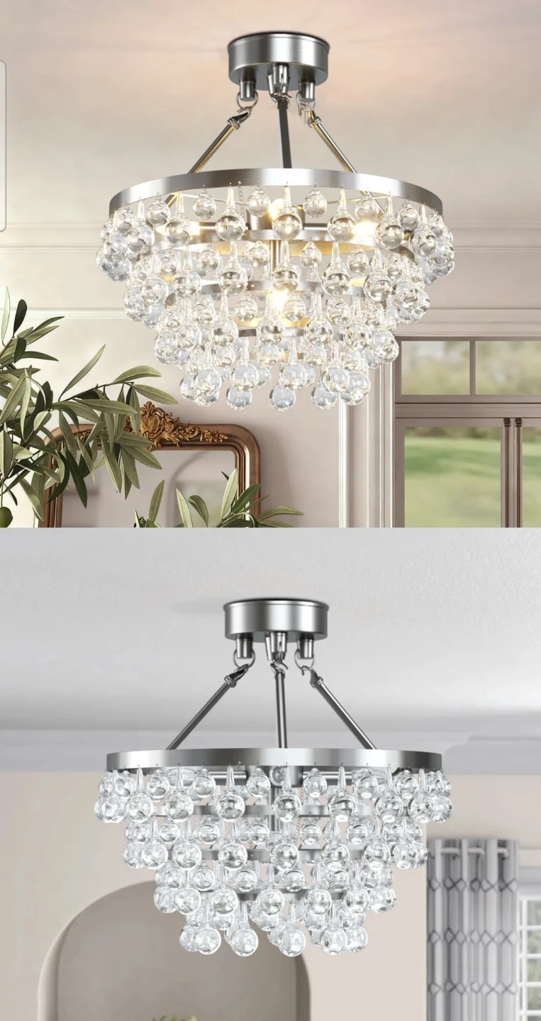Crystal Beaded Chandelier Light Fixture