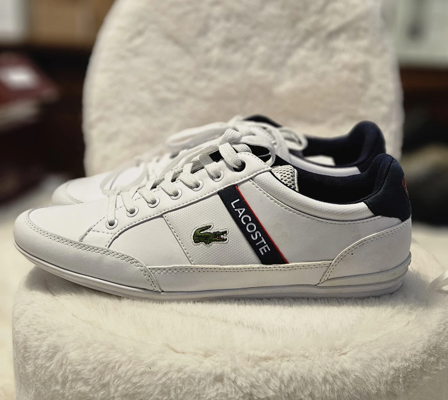 Lacoste Men's White Leather Sneakers