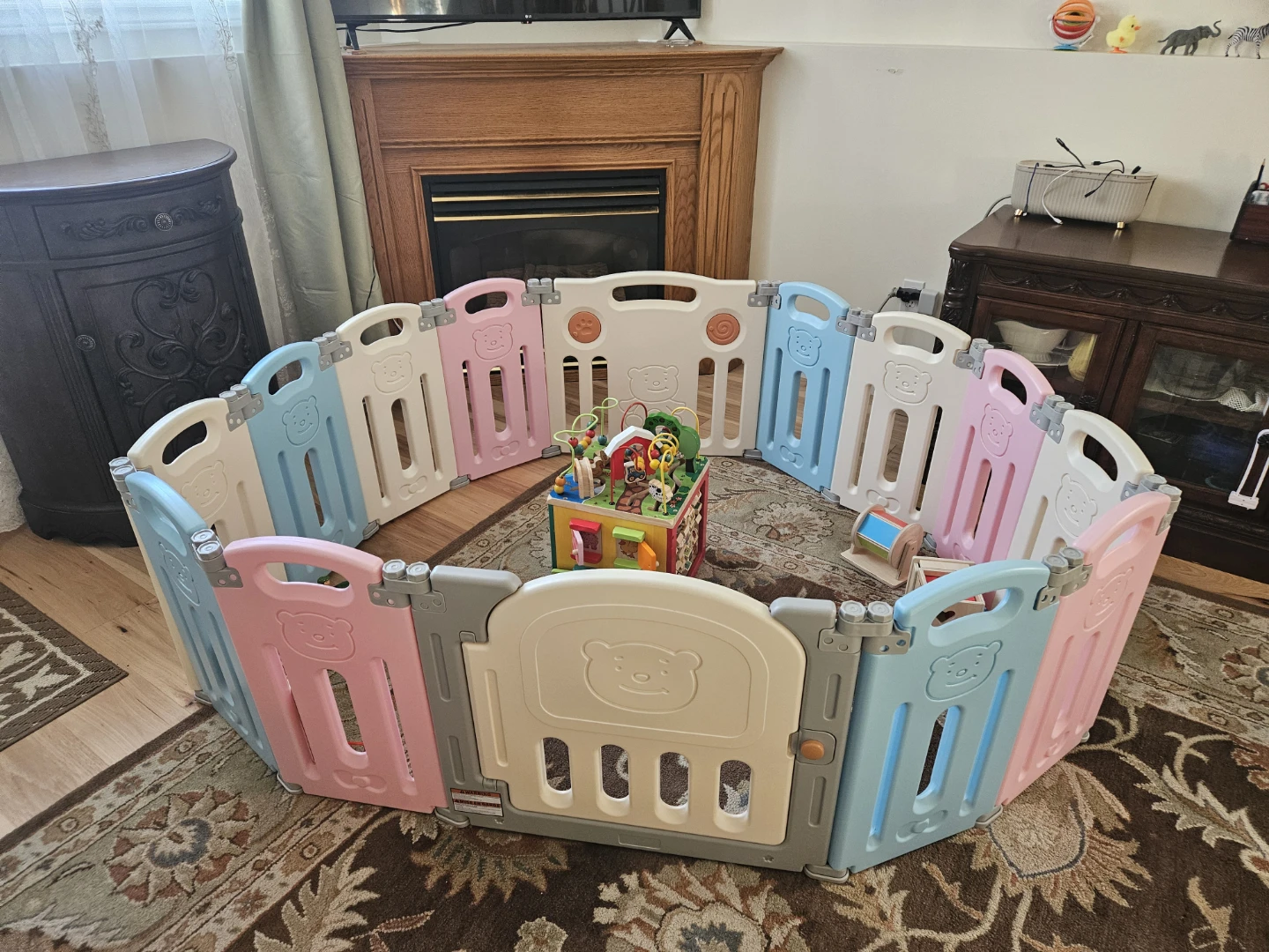 LIVING basics Folding Bear Baby Playpen