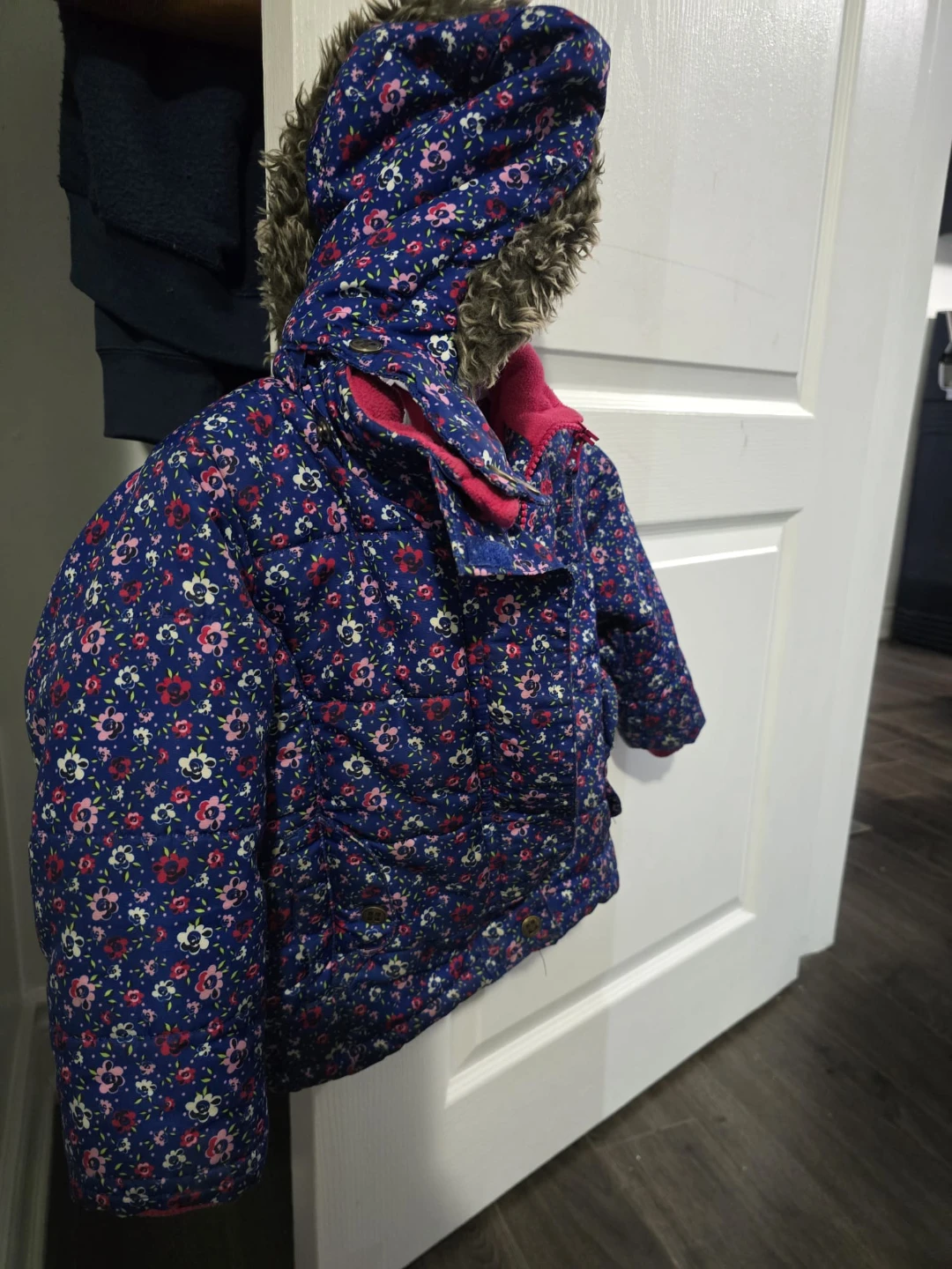 Floral Puffer Coat and Pink Snow pants