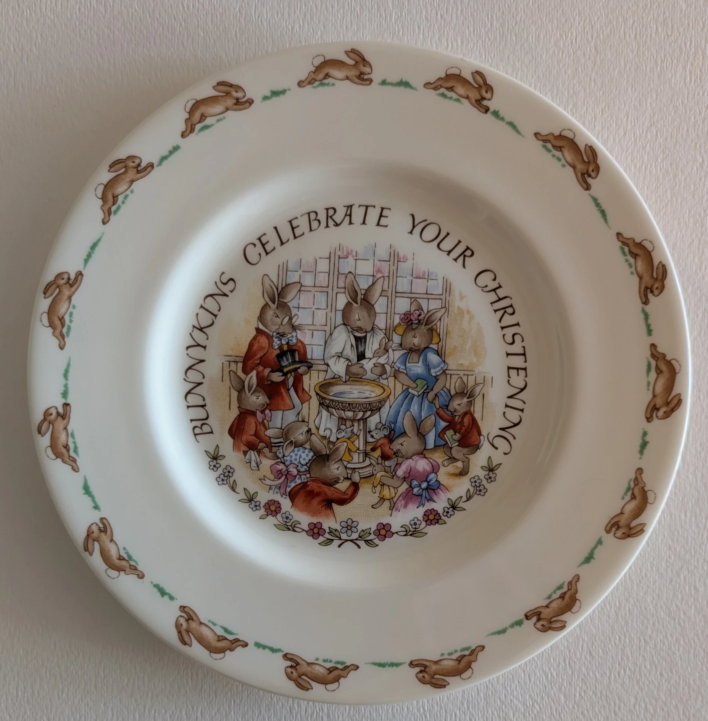 Vintage Royal Doulton Bunnykin christening Plate