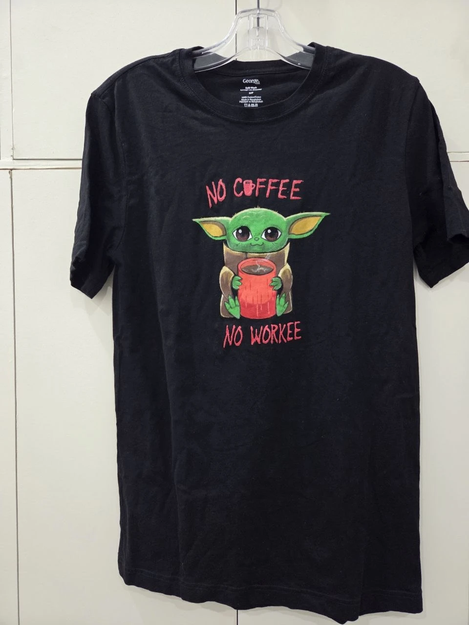 T-Shirt Baby Yoda "No Coffee No Workee"