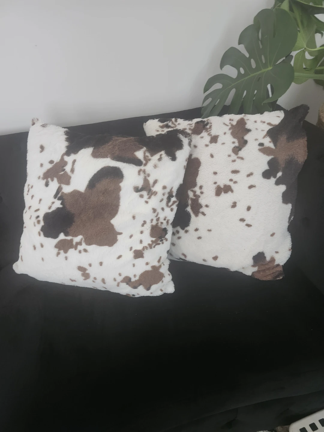 Cow Print Plush Throw Pillows - Set of 2 +